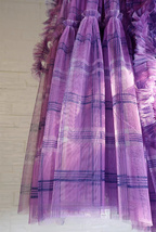 PURPLE Plaid Tulle Skirt Outfit Women Plus Size Ruffle Tiered Tulle Skirt image 4