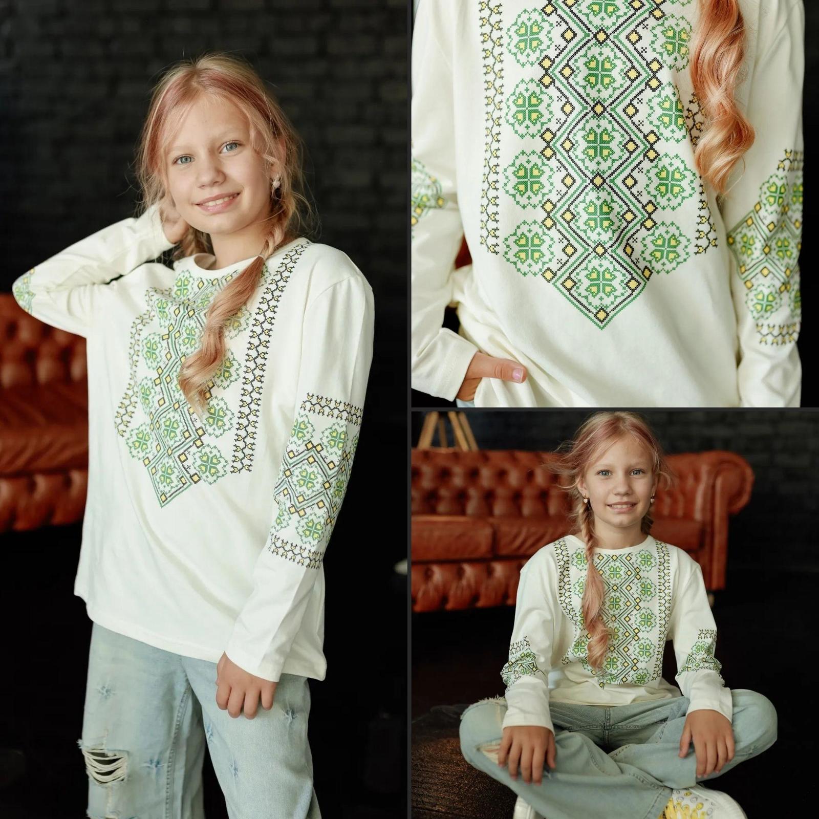 Girls’ Sweatshirt – Patriotic Embroidery-Inspired Print &amp; Soft Cotton Co... - $17.30+