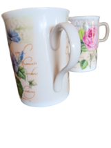 2 Crown Trent Fine Bone China Mugs Tea Cups Rose and Morning Glory Designs - £13.13 GBP