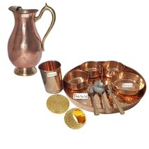 Prisha India Craft Handmade Indian Dinnerware Pure Copper Traditional Dinner Set - £109.67 GBP+