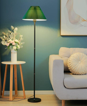 Floor Lamp Simple Design Tall Lamp With Dark Green Shade Standing And Be... - $61.42