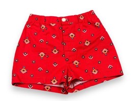 Vtg Lady Wrangler Red Knit Shorts Size 9/10 Slim USA Made Western 24” W ... - £46.92 GBP