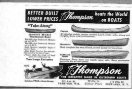 1951 Print Ad Thompson Boats Peshtigo,WI Cortland,NY - $7.16