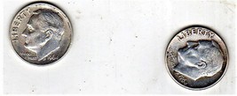 Roosevelt Dime 2 Silver Dimes 1964 &amp; 1964D - £8.60 GBP