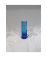 Pilgrim Art Glass Blue Crackle Shot Glass, Vintage Benedictine Glassware... - $9.90