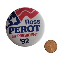 Vintage Political Ross Perot for President &#39;92 Pinback Campaign Button 1992 3 in - £6.13 GBP