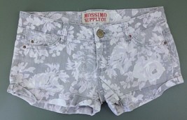 Mossimo Women&#39;s Junior 1 Gray Purple All Over Floral Print Cuffed Short ... - $9.89