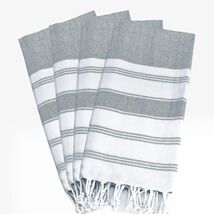 Soft Cotton Beach Towels, Set of 4 - Versatile 71x36 Charcoal Grey Pesht... - $39.55