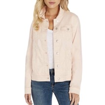 Buffalo S Small Denim Jacket Women Light Pink Button Front Pockets Long Sleeve - £10.15 GBP