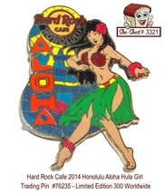 Hard Rock Cafe 2014 Honolulu Aloha Hula Girl 76235 Trading Pin - $24.95