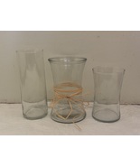 3 Clear Glass Vases - $49.11 CAD