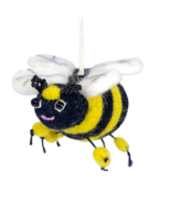 Bumblebee Honey Bee 471359 Felted Sheep Wool Ornament Yellow Black 2.5&quot; L - $24.42 CAD