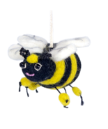 Bumblebee Honey Bee 471359 Felted Sheep Wool Ornament Yellow Black 2.5&quot; L - £14.23 GBP