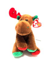 Ty Beanie Baby Trimmings Moose With Tag 2008 Christmas Holiday Plush - $94.23 MXN