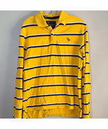 Abercrombie Yellow and Blue Striped Men&#39;s Muscle Polo - $465.38 MXN