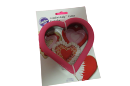 Wilton Heart Shaped Cookie Cutter Comfort Grip Valentines Day 4&quot;L x 4.5&quot;... - $8.86