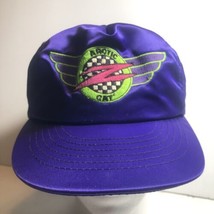 Vintage Arctic Cat Z Logo Nylon Purple Snowmobile Snapback Hat Cap Made In Usa - £16.12 GBP