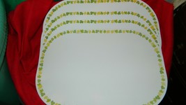 CORELLE APPLE GREEN LEAVES PLASTIC FOAM PLACEMATS x4 NEW + LABELS FREE U... - £29.88 GBP