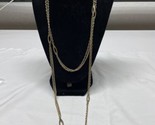 Vintage Gold Tone Layered Necklace Estate Fashion Jewelry Find KG - £11.73 GBP