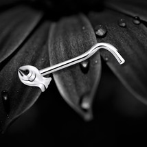 925 Sterling Silver Fish Nose Screw Pin Stud Nautical Plain Piercing Jew... - $158.18 MXN
