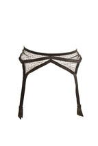 Agent Provocateur Womens Suspenders Mesh Polka Dot Silky Detail Black Size S - £105.62 GBP