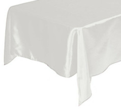 Tektrum 70 X 70 inch Square Silky Satin Tablecloth - Party Banquet (White) - £15.85 GBP