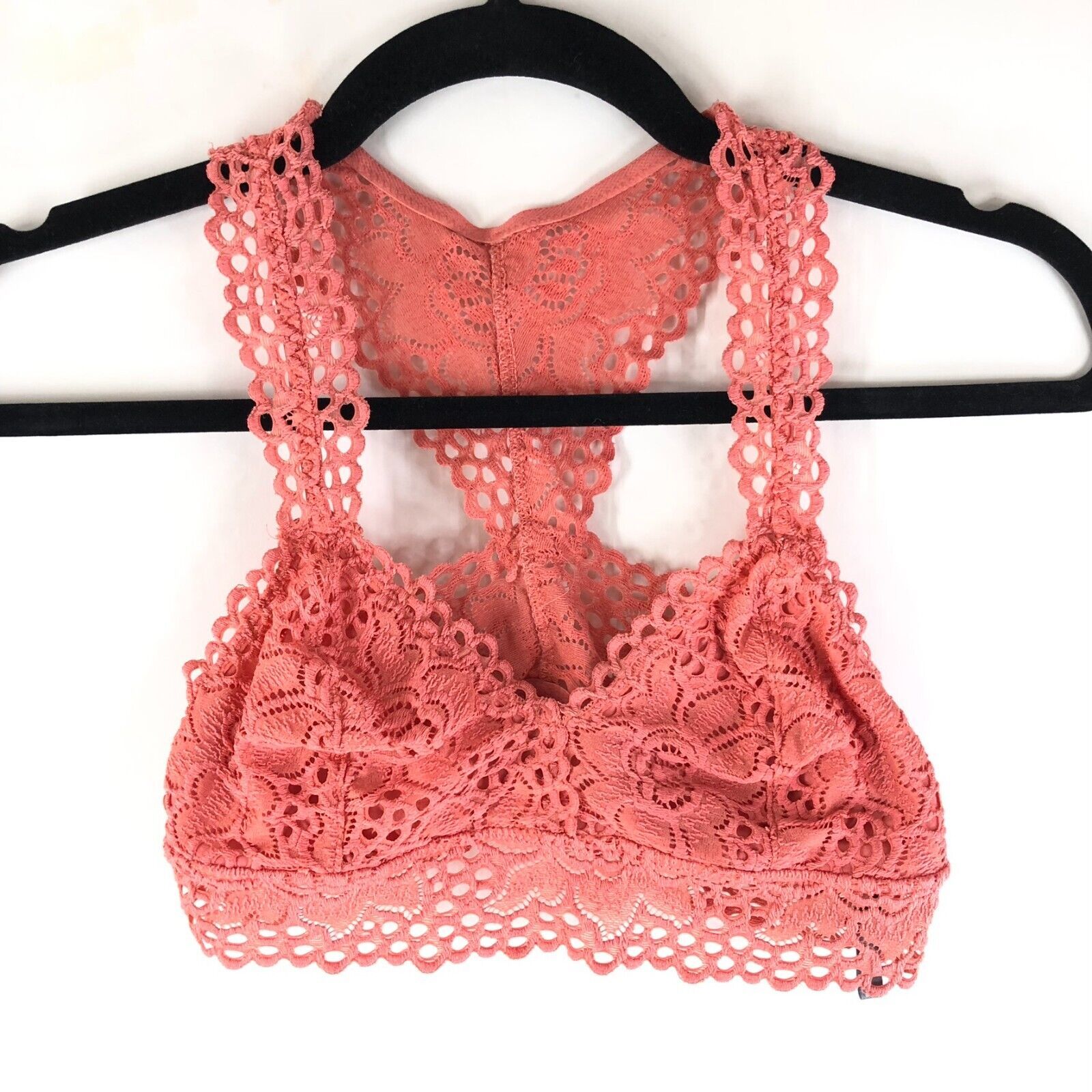 Primary image for Aerie Bralette Lace Racerback Stretch Coral Salmon Pink XS