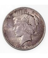 1927-D Silver Peace Dollar in AU Condition, Nice Luster, Gray Toning - €175,50 EUR