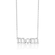 Sterling Silver Cubic Zirconia MOM Necklace - £35.65 GBP