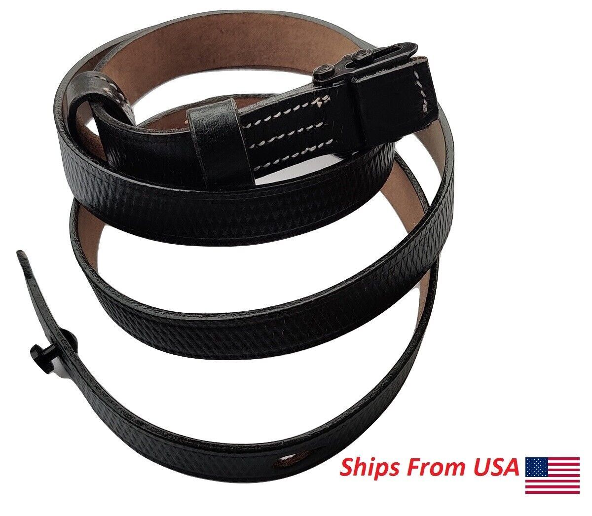  WWII GERMAN MP LEATHER CARRY SLING Collectible Goods- BLACK - $19.41