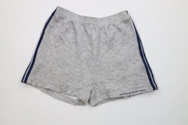 Vintage 80s Mens Small Spell Out Eastern Airlines Striped Short Shorts Gray USA - £62.24 GBP