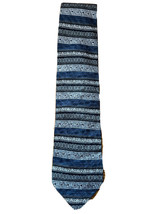 TESORO ROSSO Uomo Moda - Men&#39;s silver blue Silk Neck Tie - Geometric Pat... - £11.23 GBP