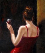 20x24 inches Drinking  stretched Oil Painting Canvas Art Wall Decor mode... - £63.87 GBP