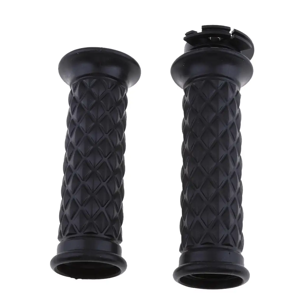 Black Cafe Racer Motorcycle Handlebar Grips 7/8\\\\\\\\\\\\\\\&quot; 22mm - £13.87 GBP