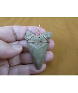 (S256-31) big 2-1/8&quot; Fossil MEGALODON Shark Tooth copper wired pendant J... - $917.02 MXN