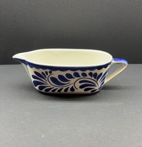 Vintage Anfora Mexico Puebla Blue Gravy Boat &quot;S&quot; - £20.03 GBP