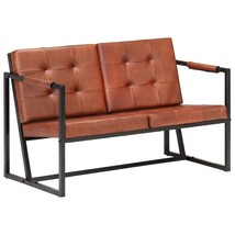 vidaXL Brown Leather Industrial Chic 2-Seater Sofa - $349.49