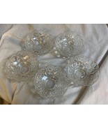 5 Vintage LE Smith Clear Moon and Stars Pedestal Fruit Dessert Bowls 1960’s - £41.59 GBP