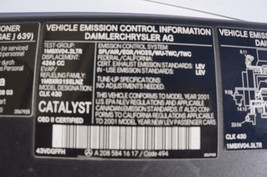 99-03 w208 MERCEDES CLK430 FRONT UNDER HOOD FUSE BOX COVER PANEL X1312 image 3