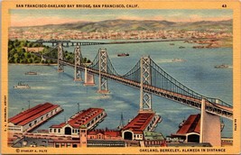 San Francisco California(CA) Oakland Bay Bridge Linen Unposted Vintage P... - £5.87 GBP