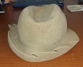 Jean-Charles Brosseau Felt Fedora Hat Beige Wool Paris One Size Tan - $38.39