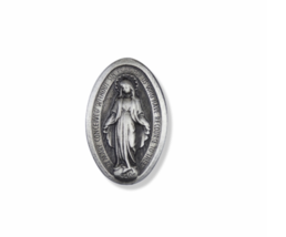 Antique Pewter Oval Miraculous Pin - £16.02 GBP