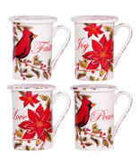 Tea 2-Piece Holiday Sentiments 4 Assorted 10oz Mug/Coaster - $829.20 MXN