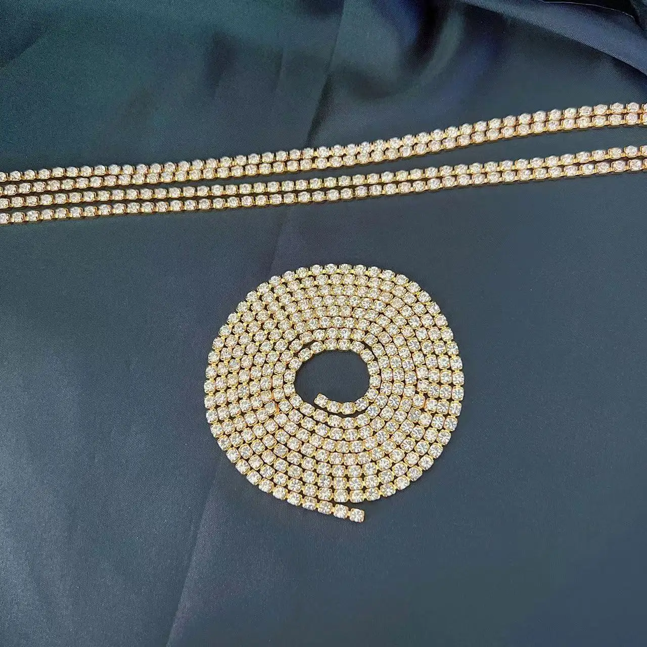 130cm long Rhinestone long chain  accessories stone celets women&#39;s hip hop cryst - £112.03 GBP