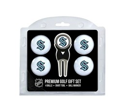 Seattle Kraken NHL (4) Regulation Size Golf Balls Divot Tool w/ Marker - £21.02 GBP