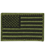 OD Green US flag Patch 3&quot;x2&quot; Inches Hook and Loop backing - £4.69 GBP