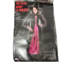 Fun World Wendy The Witch Costume Halloween Black Dress &amp; Hat Childs M 8-10 - £11.10 GBP