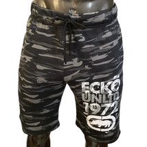 NWT ECKO UNLTD. MSRP $48.99 MEN&#39;S BLACK CAMO ADJUSTABLE PULL ON SHORTS S... - $18.69