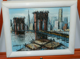 H DuChamp Oil Painting The Brooklyn Bridge on Artist&#39;s Board- 9.5 x 7.5 Inches - £260.19 GBP