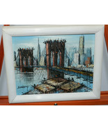 H DuChamp Oil Painting The Brooklyn Bridge on Artist's Board- 9.5 x 7.5 Inches - $325.50